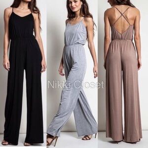 Criss Cross High Waist Jumpsuit Dress backless